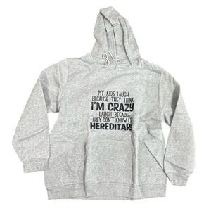 'My Kids Think I'm Crazy' Comedy Graphic Hoodie in Gray, Size 3XL​